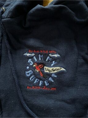 RARE Vintage Jimmy Buffett Fly Away To Y2K 90s Tour Hoodie Merch Navy Blue LARGE